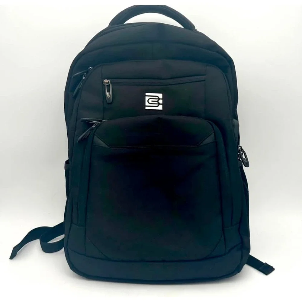 Bruno Cavalli Mens Laptop Backpack Black USB Charging Port Travel Business Bag